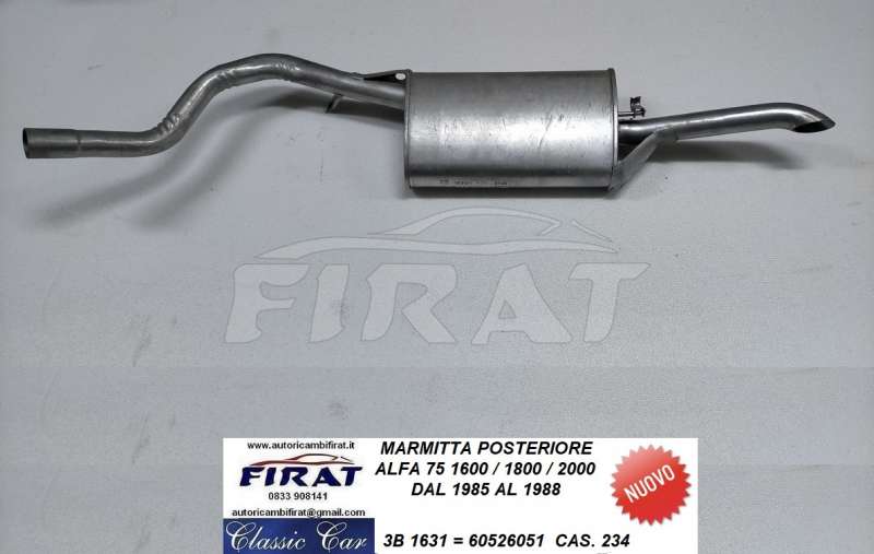 MARMITTA ALFA 75 1.6/1.8/2.0 85 - 88 POST. (1631)